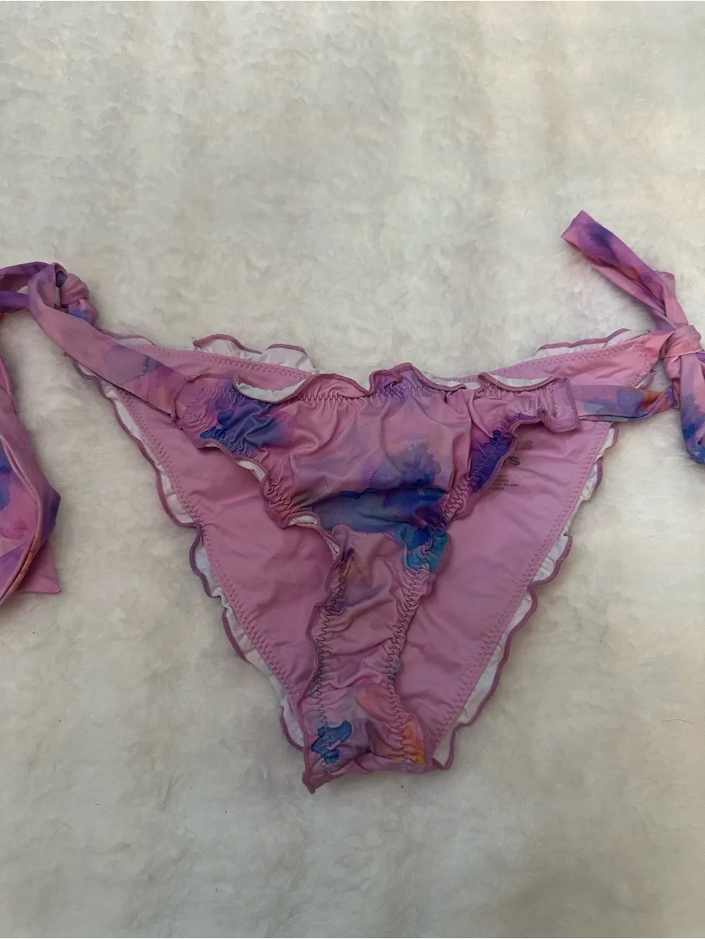 NEW Frankies Bikinis Colby Watercolor Floral Tie Side Bikini Bottom 39110
